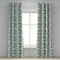 thumbnail image 1 of Ambesonne Leaf Grommet Curtain, Watercolor Eucalyptus Art, 50" x 72", Green Pale Brown White, 1 of 6