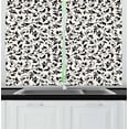 thumbnail image 1 of Ambesonne Leaf Kitchen Curtains, Monochrome Scroll Pattern, 55"x39", Black Cream, 1 of 2