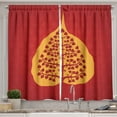 thumbnail image 1 of Ambesonne Leaf Kitchen Curtains, Tree Yoga Theme Nature Form, 55"x39", Vermilion Marigold, 1 of 3