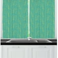 thumbnail image 1 of Ambesonne Leaf Kitchen Curtains, Tropical Monstera and Spots, 55"x45", Dark Seafoam and Yellow, 1 of 3