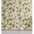 thumbnail image 1 of Ambesonne Leaf Peel & Stick Wallpaper for Home, Hawaiian Aloha Hibiscus, 13"x36", Peach Salmon Green, 1 of 6