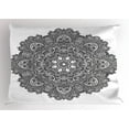 thumbnail image 1 of Ambesonne Leaf Pillow Sham, Detailed Mosaic Theme, 26" X 20", Black White, 1 of 2