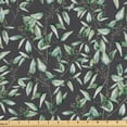thumbnail image 1 of Ambesonne Leaf Print Fabric by the Yard, Romantic Eucalyptus Art, 3 Yards, Dark Grey Laurel Green, 1 of 5