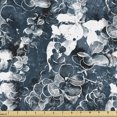 thumbnail image 1 of Ambesonne Leaf Print Fabric by the Yard Upholstery, Abstract Botany Leaves, 10 Yards, Dark Petrol Blue and White, 1 of 5