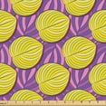 thumbnail image 1 of Ambesonne Leaf Print Fabric by the Yard Upholstery, Modern Abstract Tones, 1 Yard, Violet Yellow, 1 of 5
