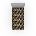 thumbnail image 1 of Ambesonne Leaf Print Fitted Sheet, Art Autumn Leaves Modern, Twin XL Size, Black Ginger Ivory, 1 of 5