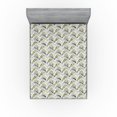 thumbnail image 1 of Ambesonne Leaf Print Fitted Sheet, Feather Foliage Tropical, Full Size, Mauve Pale Blue and Green, 1 of 5