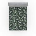 thumbnail image 1 of Ambesonne Leaf Print Fitted Sheet, Romantic Eucalyptus Art, Full Size, Dark Grey Laurel Green, 1 of 5