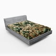 thumbnail image 1 of Ambesonne Leaf Print Fitted Sheet, Swirling Branches Ivy, Full Size, Pale Brown Hunter Green, 1 of 3