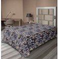 thumbnail image 1 of Ambesonne Leaf Print Flat Bedding Sheet Soft Top Sheet, Botany Nostalgia Leaves, Twin, Fawn Indigo and Dusk, 1 of 1