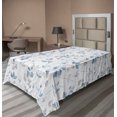thumbnail image 1 of Ambesonne Leaf Print Flat Bedding Sheet Soft Top Sheet, Modern Minimalist Leafy, Twin, Sea Blue and Pale Grey, 1 of 1