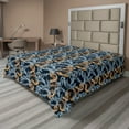 thumbnail image 1 of Ambesonne Leaf Print Flat Bedding Sheet Soft Top Sheet, Pattern of Swirly Leaves, Queen, Amber Blue Grey Dark Blue, 1 of 1