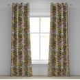thumbnail image 1 of Ambesonne Leaf Print Grommet Curtain, Colorful Retro Leaves, 50"x120", Khaki Pink Fawn, 1 of 5