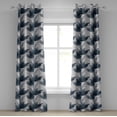 thumbnail image 1 of Ambesonne Leaf Print Grommet Curtain, Hawaii Tropical Leaves, 50"x72", Slate Blue Pale Grey, 1 of 5