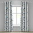 thumbnail image 1 of Ambesonne Leaf Print Grommet Curtain, Modern Minimalist Leafy, 50"x84", Sea Blue and Pale Grey, 1 of 5