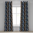 thumbnail image 1 of Ambesonne Leaf Print Grommet Curtain, Pattern of Swirly Leaves, 50"x96", Amber Blue Grey Dark Blue, 1 of 1