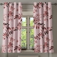 thumbnail image 1 of Ambesonne Leaf Print Grommet Curtain, Wild Branches Forest Art, 50"x60", Rose and Pale Maroon, 1 of 5