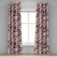 thumbnail image 1 of Ambesonne Leaf Print Grommet Curtain, Wild Branches Forest Art, 50"x72", Rose and Pale Maroon, 1 of 5