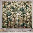 thumbnail image 1 of Ambesonne Leaf Print Kitchen Curtains, Swirling Branches Ivy, 55"x24", Pale Brown Hunter Green, 1 of 3