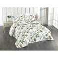 thumbnail image 1 of Ambesonne Leaf Print Quilted Bedspread Set 3 Pcs, Leaves Simple Branches, Queen, Reseda Green and Pale Brown, 1 of 4