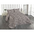 thumbnail image 1 of Ambesonne Leaf Print Quilted Coverlet 2 Pcs, Art Silhouettes Leaves, Twin Size, Taupe Grey and Eggshell, 1 of 4