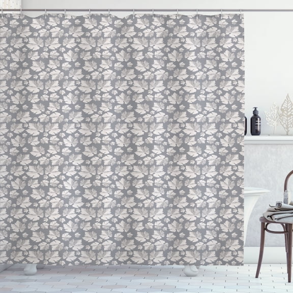 Ambesonne Leaf Print Shower Curtain, Maple Tree Foliage Fall, 69"Wx75"L, Pale Taupe Pearl