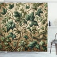 thumbnail image 1 of Ambesonne Leaf Print Shower Curtain, Swirling Branches Ivy, 69"Wx70"L, Pale Brown Hunter Green, 1 of 1