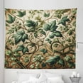thumbnail image 1 of Ambesonne Leaf Print Tapestry King Size, Swirling Branches Ivy, 104"x88", Pale Brown Hunter Green, 1 of 2