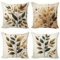 thumbnail image 1 of Ambesonne Leaf Print Throw Pillow Cover 4 Pack, Rustic Autumnal Dots, 18", Brown Caramel and Taupe Grey, 1 of 4