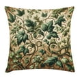 thumbnail image 1 of Ambesonne Leaf Print Throw Pillow Cushion Cover, Swirling Branches Ivy, 24" X 24", Pale Brown Hunter Green, 1 of 2