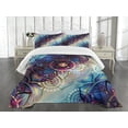 thumbnail image 1 of Ambesonne Leaf Quilted Bedspread Set 3 Pcs, Diagonal Gradient Lotus, Queen Size, Multicolor, 1 of 5