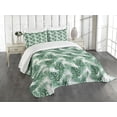 thumbnail image 1 of Ambesonne Leaf Quilted Bedspread Set 3 Pcs, Palm Mango Banana Tree, Queen Size, Forest Green, 1 of 5