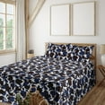 thumbnail image 1 of Ambesonne Leaf Silhouettes Fitted & Flat Sheet with Sham 3 Pcs Set, Night Time Leaves, Twin, Dark Lavender and White, 1 of 1