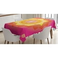 thumbnail image 1 of Ambesonne Leaf Tablecloth Rectangular Table Cover, Lotus Planet Astral Cosmic, 60"x84", Hot Pink Yellow Red, 1 of 4