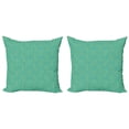 thumbnail image 1 of Ambesonne Leaf Throw Pillow Cover 2 Pack, Tropical Monstera and Spots, 24", Dark Seafoam and Yellow, 1 of 2