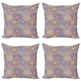 thumbnail image 1 of Ambesonne Leaf Throw Pillow Cover 4 Pack, Colorful Mandala Paisley, 16", Multicolor, 1 of 6