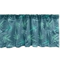 thumbnail image 1 of Ambesonne Leaf Valance Pack of 2, Exotic Leaves Foliage, 42"X18", Dark Turquoise Seafoam, 1 of 3