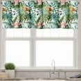 thumbnail image 1 of Ambesonne Leaf Valance Pack of 2, Palm Tree Flowers Hibiscus, 54"X12", Pale Caramel Burgundy, 1 of 5