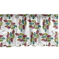 thumbnail image 1 of Ambesonne Leaf Valance Pack of 2, Spring Vibrant Colorful Leaves, 42"X12", Multicolor, 1 of 3