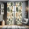 thumbnail image 1 of Ambesonne Leafy Art Curtains 2 Panel Set, Monstera Leaves Bohemian, Pair of - 28" x 63", Laurel Green Camel Beige, 1 of 4