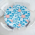 thumbnail image 1 of Ambesonne Leafy Artwork Fitted Round Tablecloth, Modern Floral Citrus, 36"- 40" Diameter, Azure Blue Salmon White, 1 of 5