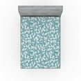 thumbnail image 1 of Ambesonne Leafy Artwork Fitted Sheet, Melancholic Leaves, King Size, Cadet Blue Blue Grey, 1 of 5
