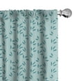 thumbnail image 1 of Ambesonne Leafy Curtains, Monochrome Botany Leafage, Pair of 28"x63", Seafoam Petrol Blue, 1 of 5