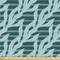 thumbnail image 1 of Ambesonne Leafy Design Fabric by the Yard Upholstery, Nautical Leaves Art, 1 Yard, Almond Green Cadet Blue, 1 of 1