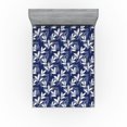 thumbnail image 1 of Ambesonne Leafy Design Fitted Sheet, Autumnal Leaves Art, Queen Size, Dark Lavender Ivory, 1 of 5