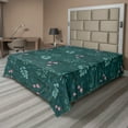 thumbnail image 1 of Ambesonne Leafy Design Flat Bedding Sheet Soft Top Sheet, Jungle Falling Leaves, Full, Teal Pastel Pink Seafoam, 1 of 1