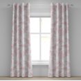 thumbnail image 1 of Ambesonne Leafy Design Grommet Curtain, Fantasy Dreamy Leaves, 50"x84", Pale Pink Blush White, 1 of 1