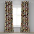 thumbnail image 1 of Ambesonne Leafy Design Grommet Curtain, Tropical Leaves Boho, 50"x84", Dark Maroon Multicolor, 1 of 1