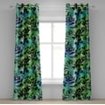 thumbnail image 1 of Ambesonne Leafy Design Grommet Curtain, Tropical Silhouettes, 50"x120", Charcoal Grey Lime Green, 1 of 1