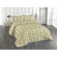 thumbnail image 1 of Ambesonne Leafy Design Quilted Bedspread Set 3 Pcs, Autumn Ivy Look Leaf, King, Apple Green Fern Green, 1 of 4